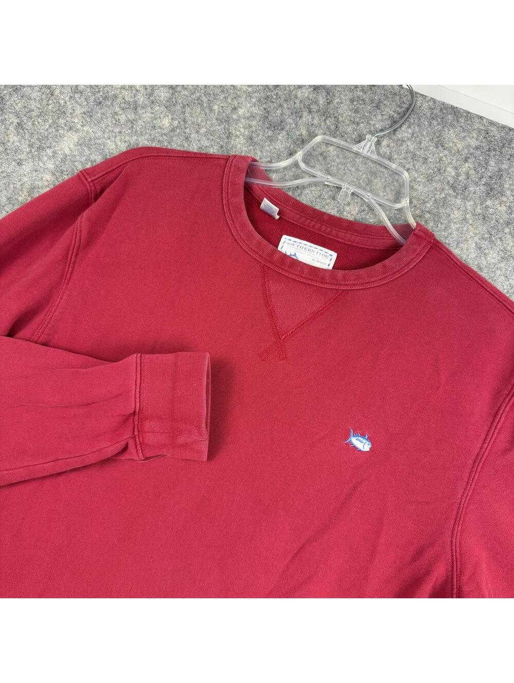 Southern Tide Men’s Solid Upper Deck Pullover Sweatshirt Garnet Red Small 842